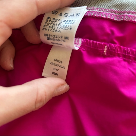 Lands' End Bright Pink Windbreaker Lightweight Zip Jacket With Velcro Pockets - Picture 7 of 14